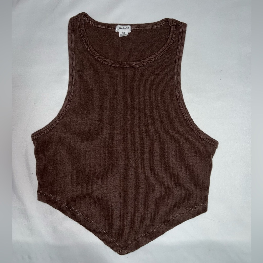 Garage Cropped Brown Top